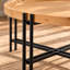 Table basse 32 po avec plateau sculpté et pieds en fer noir naturel