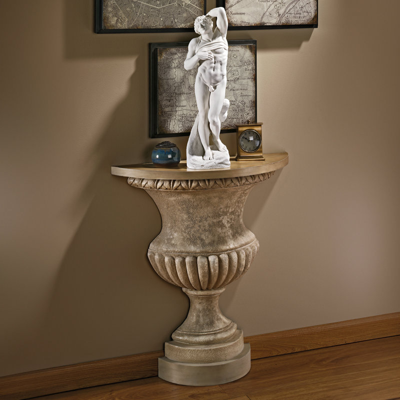 Stone Garden Wall Urn Console Table