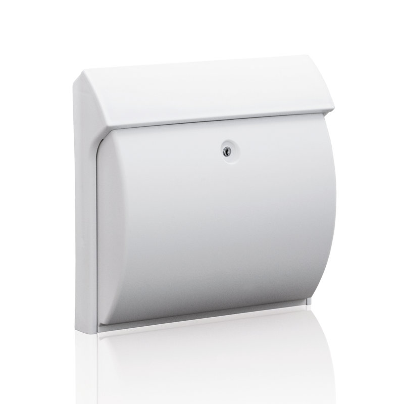 Classico High Quality Wall Mounted Locking Plastic Letterbox, White