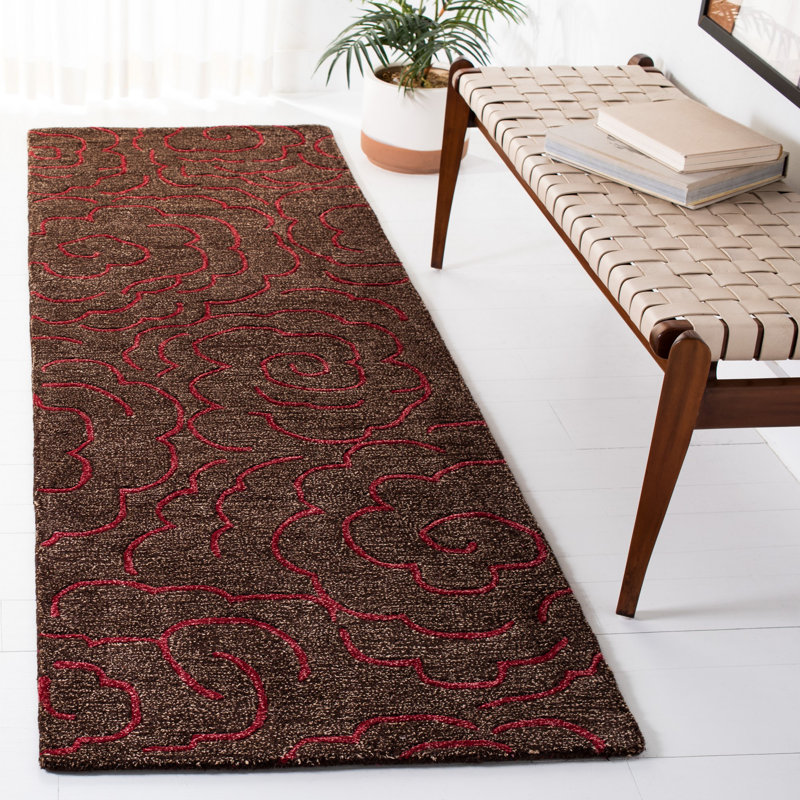 McGreggor Hand Tufted Wool And Viscose Floral Rug, Runner 2'6" x 14'