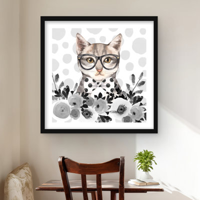 Geek Cat - Reproduction encadrée de chambre à coucher pour la décoration intérieure