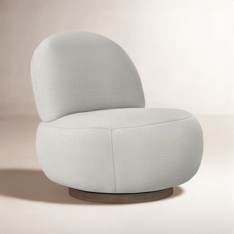 Lulu 29'' Wide Swivel Side Chair, Toffee Velvet 1667-020, Aged Gray