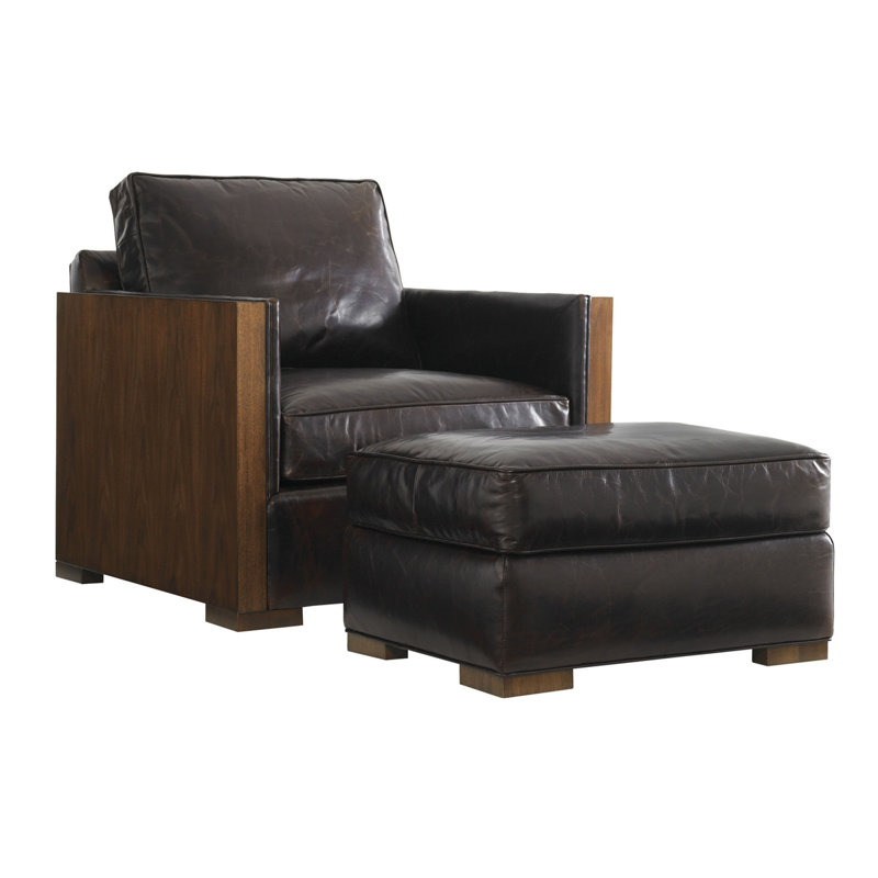 Tower Place Edgemere Leather Ottoman