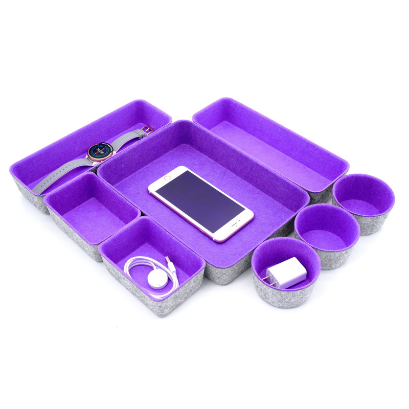 2.4'' H x 7.9'' W x 10.8'' D Organizer Set, Purple