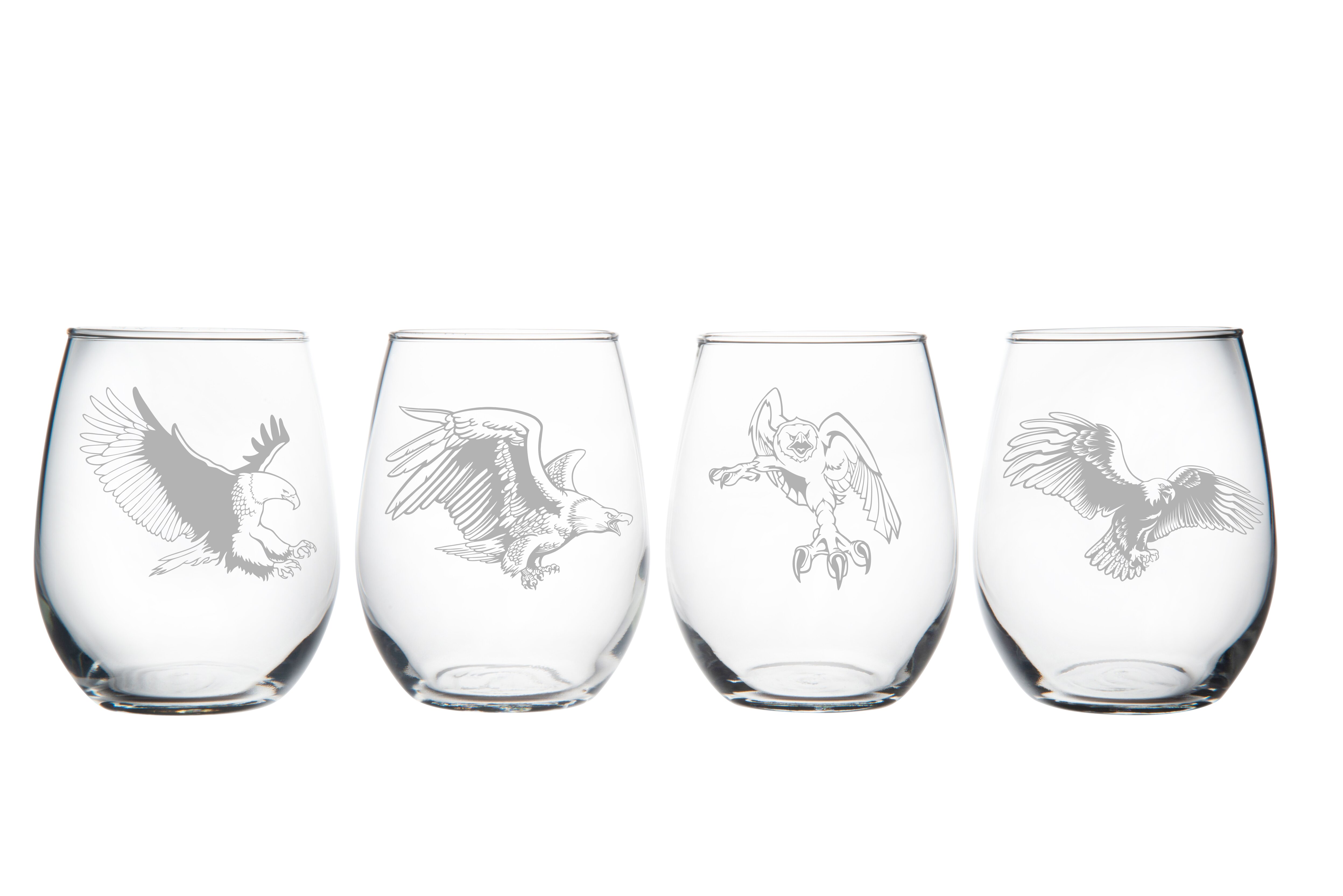 Set of 4 Loon Stemless Wine Glasses