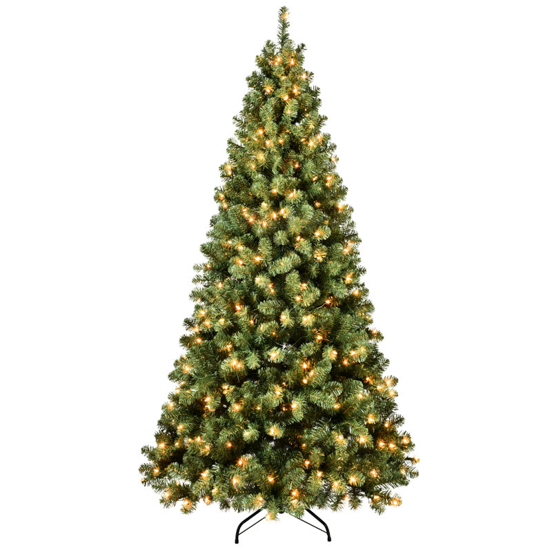 Arbre de Noël artificiel de 5 pi avec 200 lumières Ul blanc chaud, 551 pointes de branches épaisses, dépliage automatique rapide