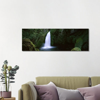 Waterfall In A Forest, Columbia River Gorge, Oregon, USA #2 - Wrapped Canvas Panoramic Print