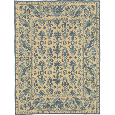 Hand-Knotted High-Quality Light Blue Area Rug