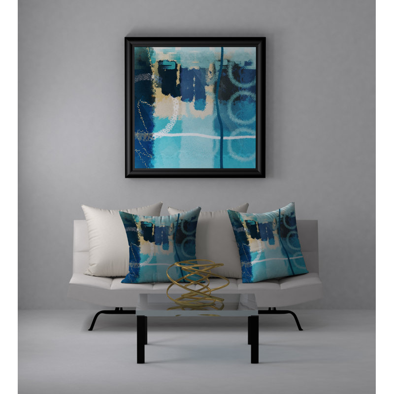 Coussin décoratif carrée délicates dorées, 20 po x 20 po