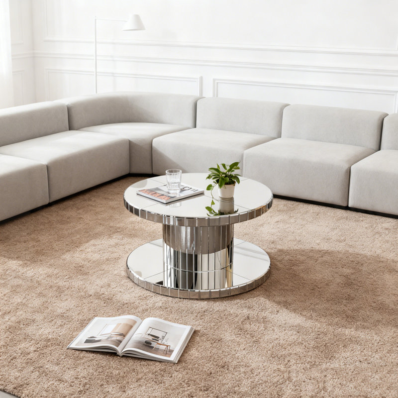 Table basse à miroir à deux niveaux