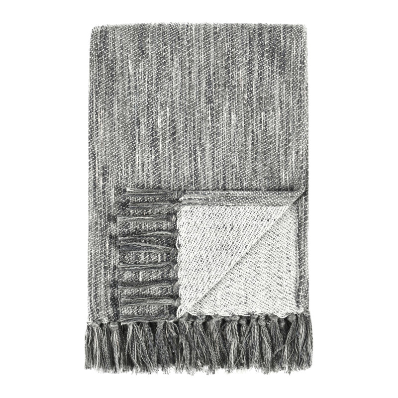 Sharma Cotton Hand Woven Throw Blanket, Gray