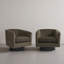 Velvet Upholstered Swivel Barrel Chair-2040480580