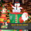 Train gonflable de 5,9 pi avec lumières DEL blanches et décorations de Noël gonflables pour la fête sur le jardin