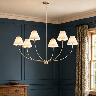 Lustre classique à 6 lumières surdimensionné de 47 pouces à intensité variable 
