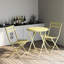 Ensemble bistro 3 pièces de table ronde pliable et chaises, jaune