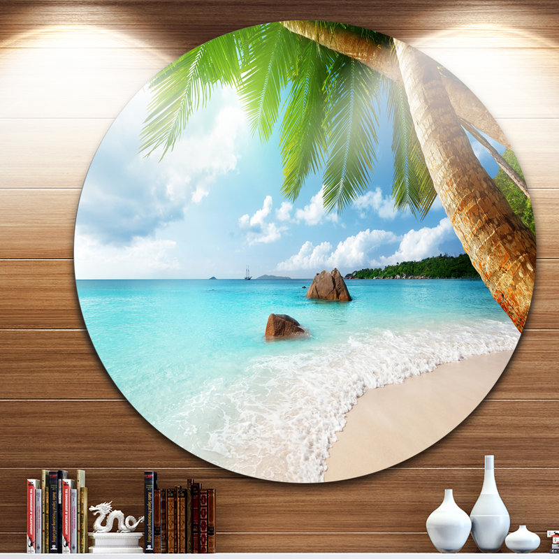 «Praslin Island Seychelles Beach», photographie, H 23 po x l 23 po x P 1 po, Métal