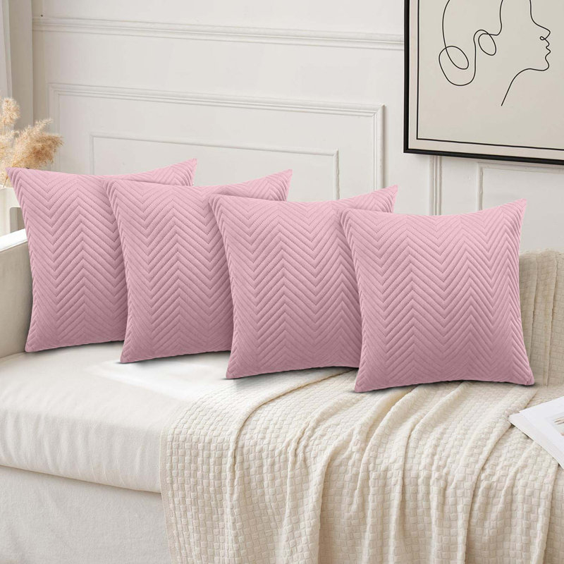 Square Throw Cushion Pad,  Pink