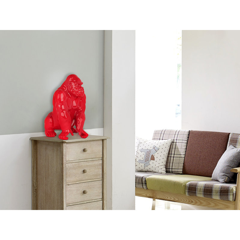 Animals Statue, 38cm H x 27cm W x 25cm D, Red