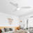 52 Inch Indoor Outdoor Ceiling Fan Solid Wood Fan Blade  Reversible Motor Remote Control With Light