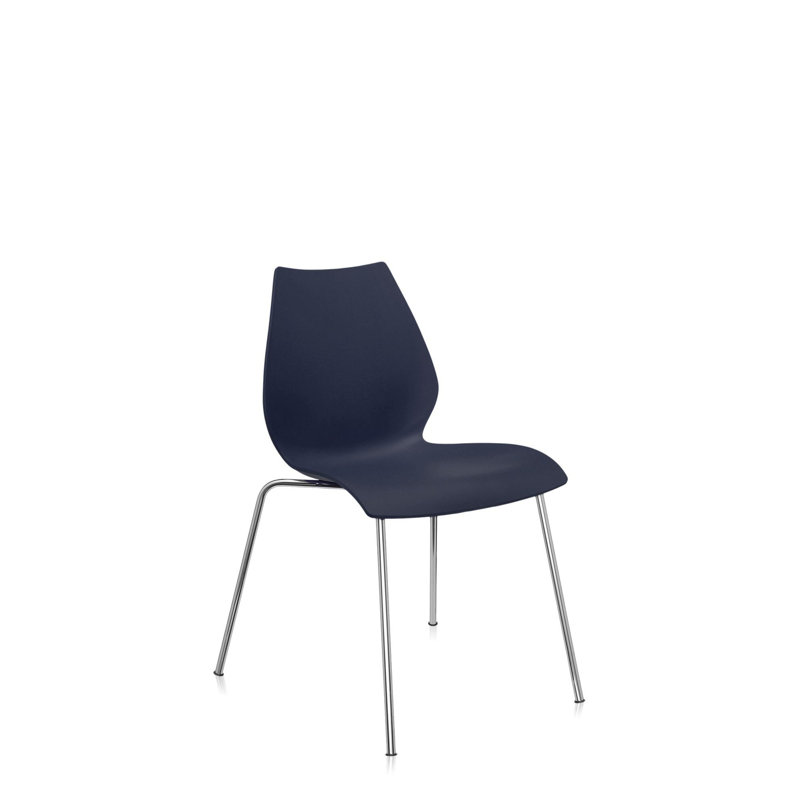 Maui Chair by Vico Magistretti, Chrome Steel, Purple