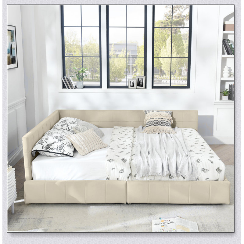 Structure de lit capitonnée avec rangement, canapé-lit avec dossier et accoudoirs confortables, lit pour chambre à coucher, salon, velours