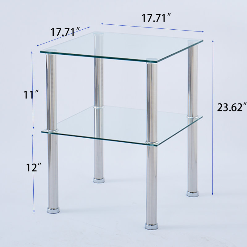 Ernestene Glass Top End Table