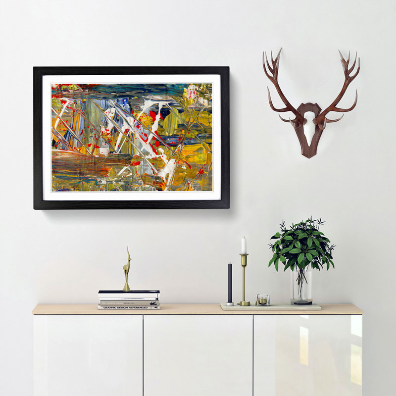 Abstract Art Painting Vol.428 by S.Johnson - Picture Frame Painting Print, Black Framed, 62cm H x 87cm W x 2cm D