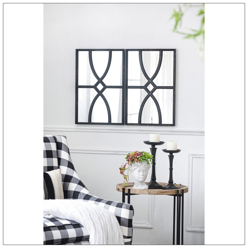 Miroir mural rectangulaire en bois, vertical ou horizontal, pour le salon, ensemble de 2