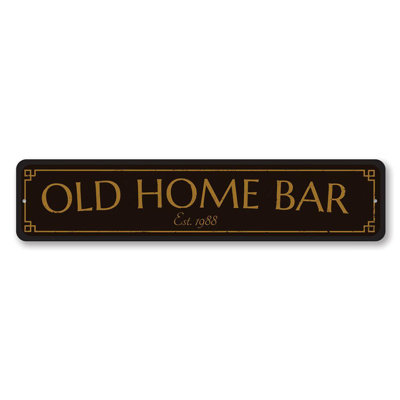 Ancienne enseigne en métal Old Home Bar