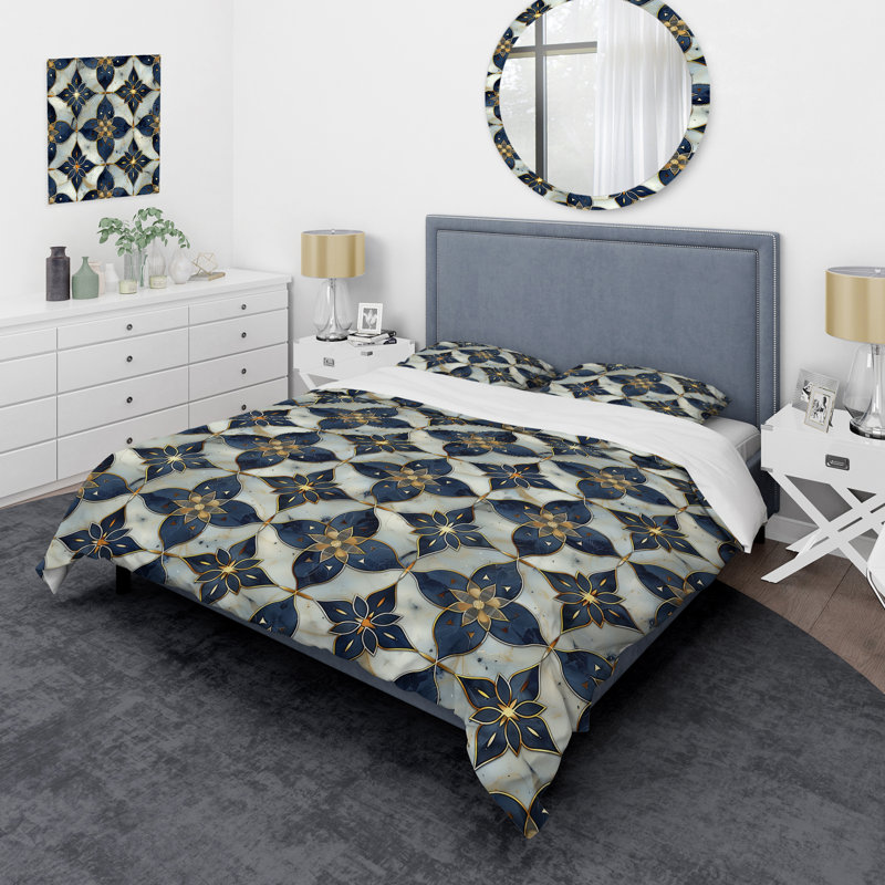 Ensemble de housse de couette Modern, Housse de couette simple et deux taies décorative