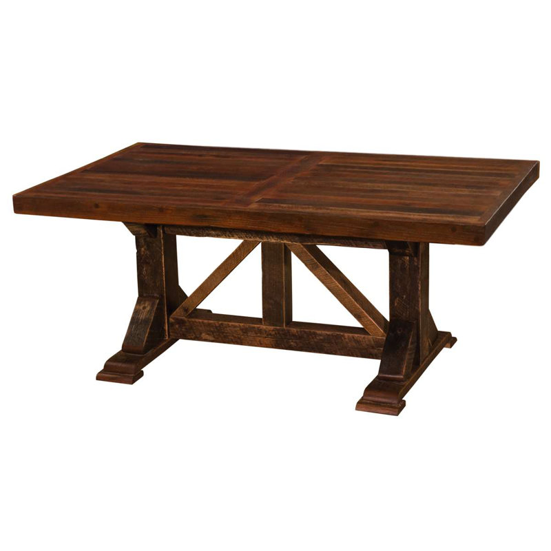 Homestead Trestle Dining Table, 30" H x 96" L x 42" W, Dark Walnut
