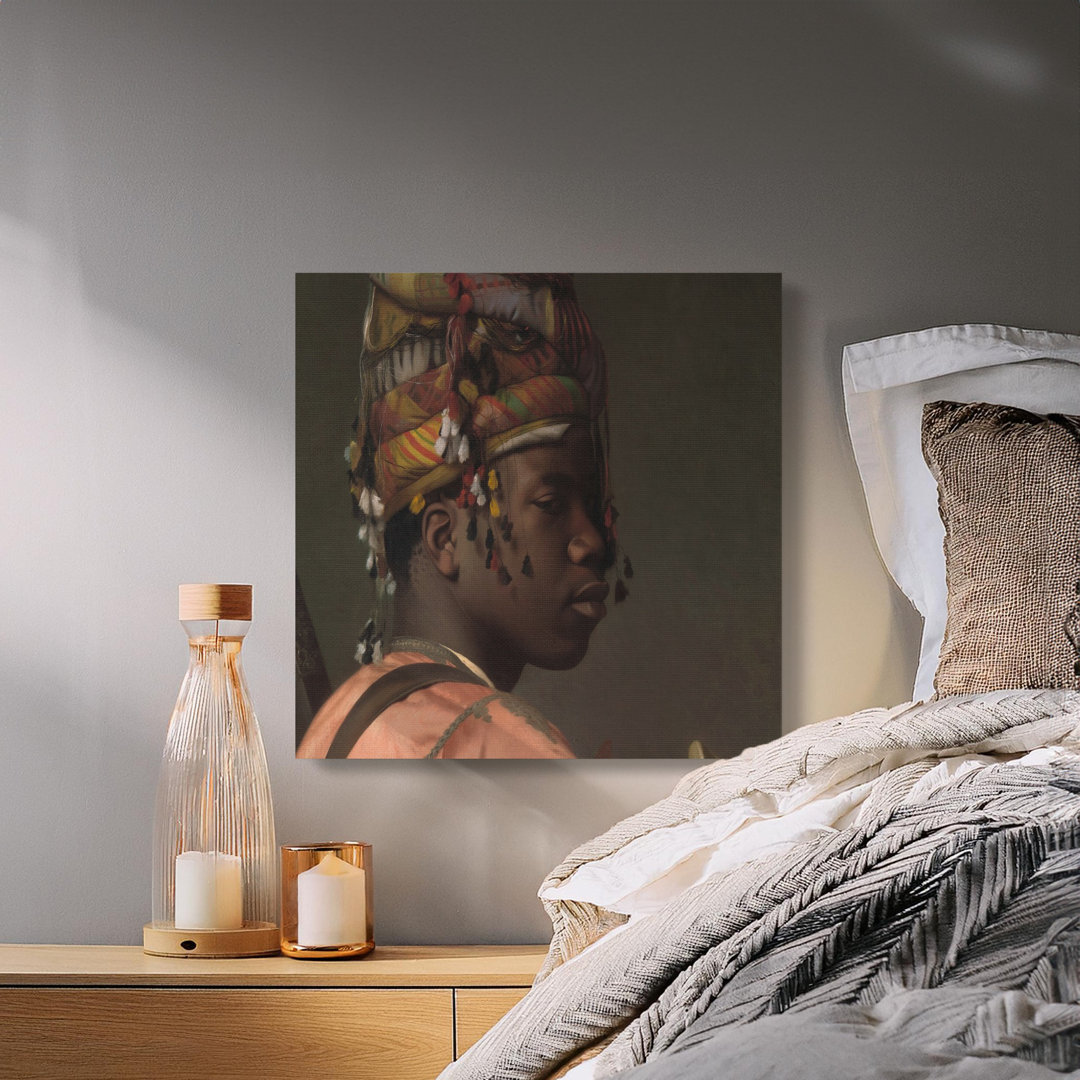 African Guard Canvas Wall Art, Gallery Wrapped Print, Ready to Hang, Archival Quality, Vintage Portrait, Statement Piece, Home Decor