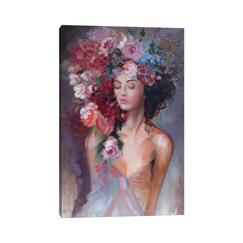 Flower Nymph by Katharina Valeeva - Wrapped Canvas Painting, 20.32 cm H x 30.48 cm W