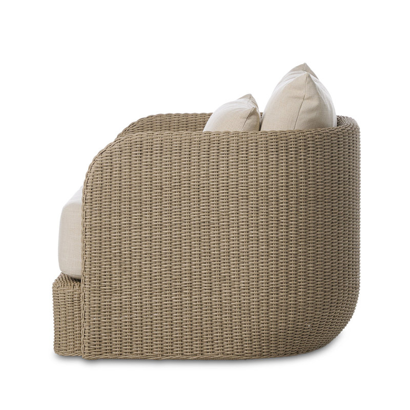 Corrigan Outdoor Swivel Armchair, Vintage White