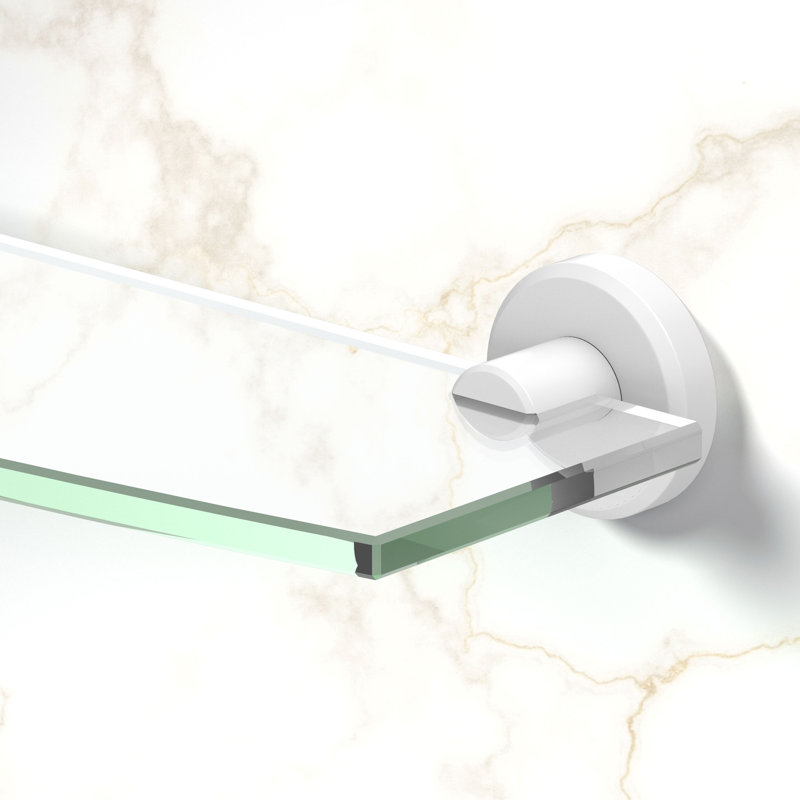 Locke Glass Shelf, Matte White