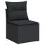  Ensemble de canapé de jardin en rotin PE noir, acier thermolaqué grand