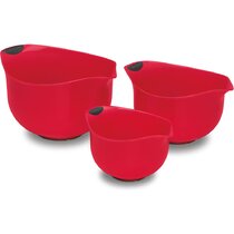 Farberware Professional Plastic Mixing Bowls, Orange/Red