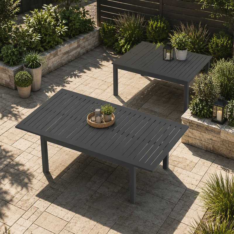 63"-92" Extendable Aluminum Outdoor Dining Table