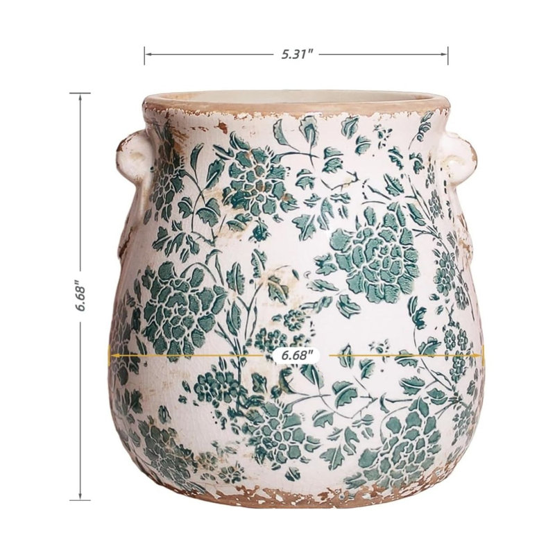 Cyan Tuscan Ceramic Planter Pot