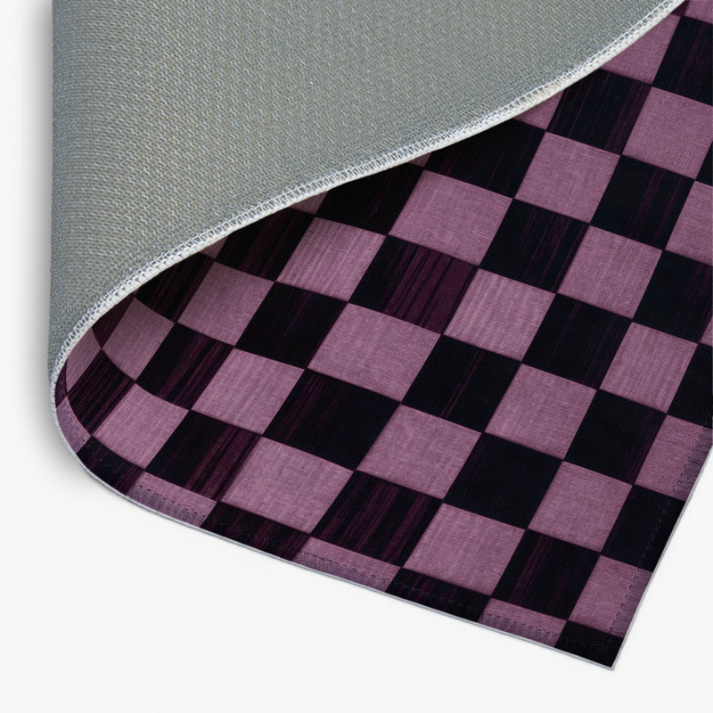 Tapis intérieur / extérieur mauve à carreaux, Rectangulaire 2 pi x 3 pi