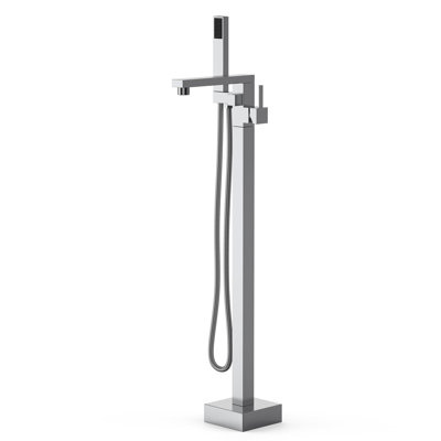 Freestanding Bathtub Faucet Brushed Nickel Floor Mount Tub Filler