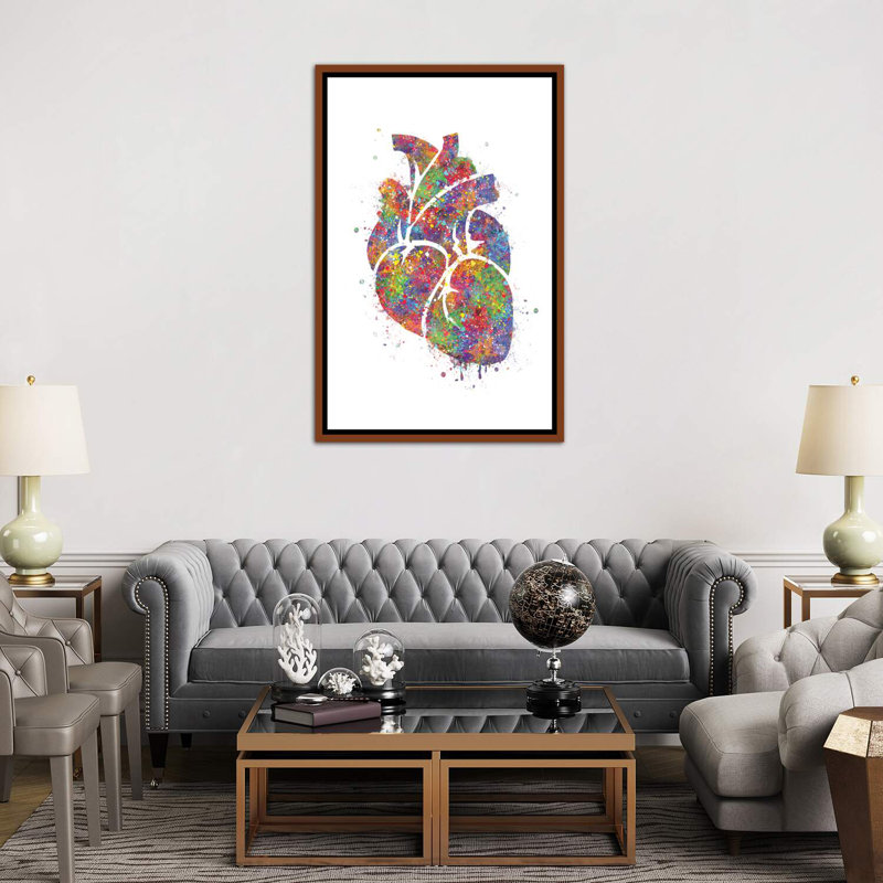 «Heart Anatomy III» - reproduction, Cadre bois classique, H 26 po x l 18 po x 1,5 po