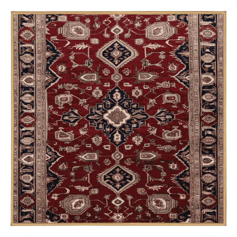 Tapis brun lavable à la machine, Carré 8 pi