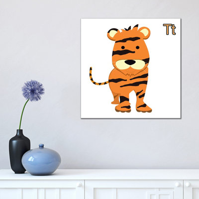 T For Tiger by 5by5collective - Wrapped Canvas Print
