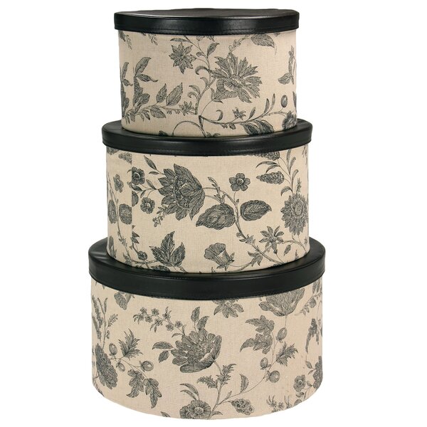 Nesting / Stacking Set of 2 Antique Wooden Hat Boxes W/ 