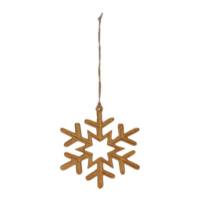 Gold Metal Snowflake Ornament (Set of 12)