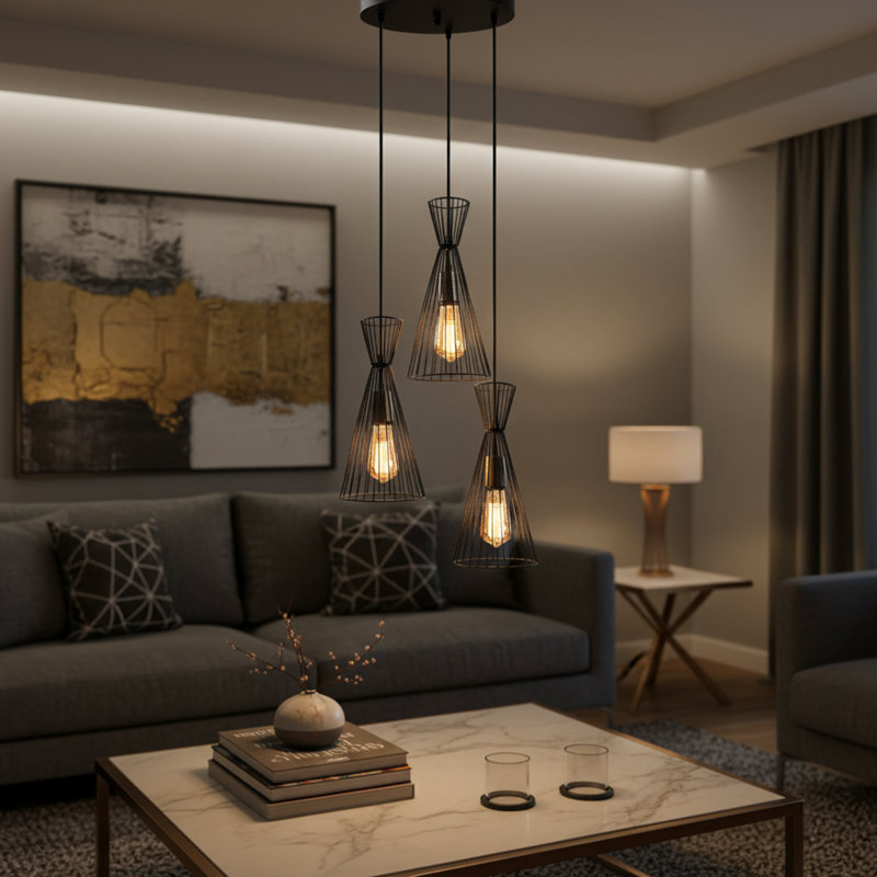 Karsyn 3-Light Cluster Geometric Wire...