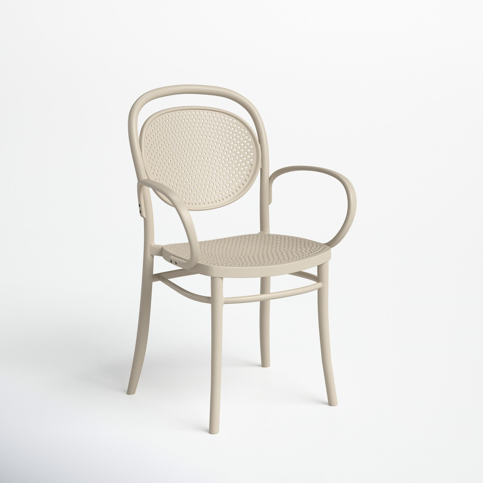 Farrah Stackable Patio Armchair, Taupe
