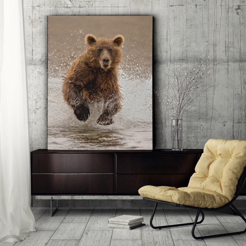 «Bears at Play II», reproduction de photo sur toile tendue, H 16 po x l 20 po x P 1,5 po