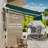 Patio Retractable Awning, Manual Exterior Sun Shade Deck Window Cover, Green,Sunshade Conapy